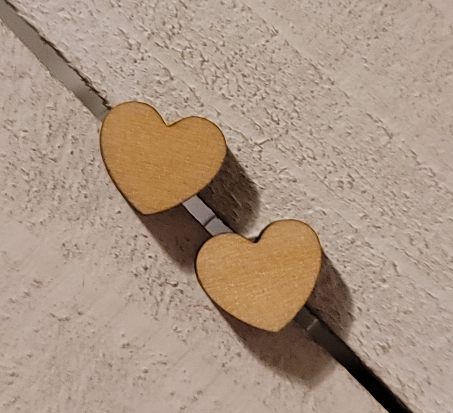 Mini Wood Heart Stud Earrings