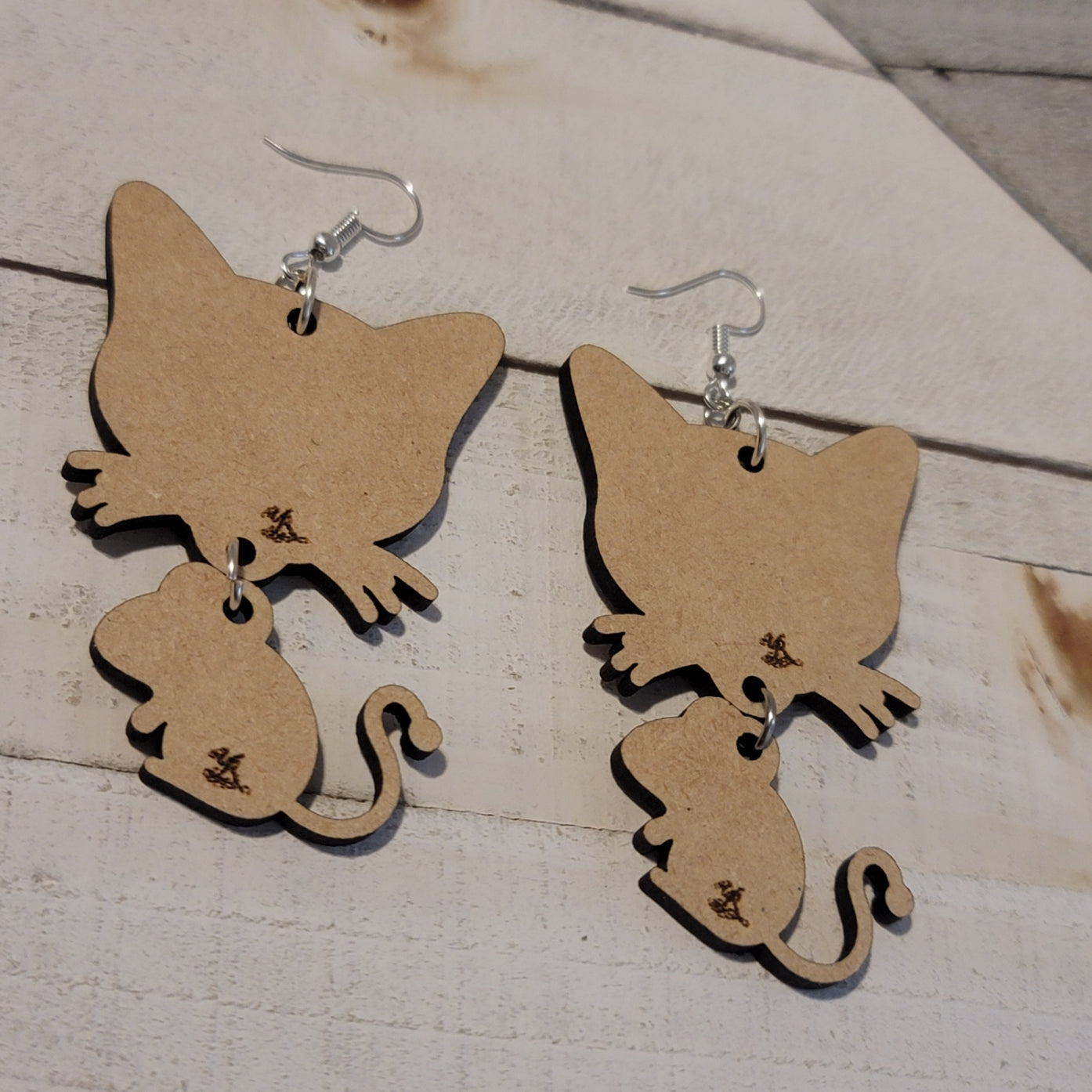 Handmade Cat and Mouse Earrings