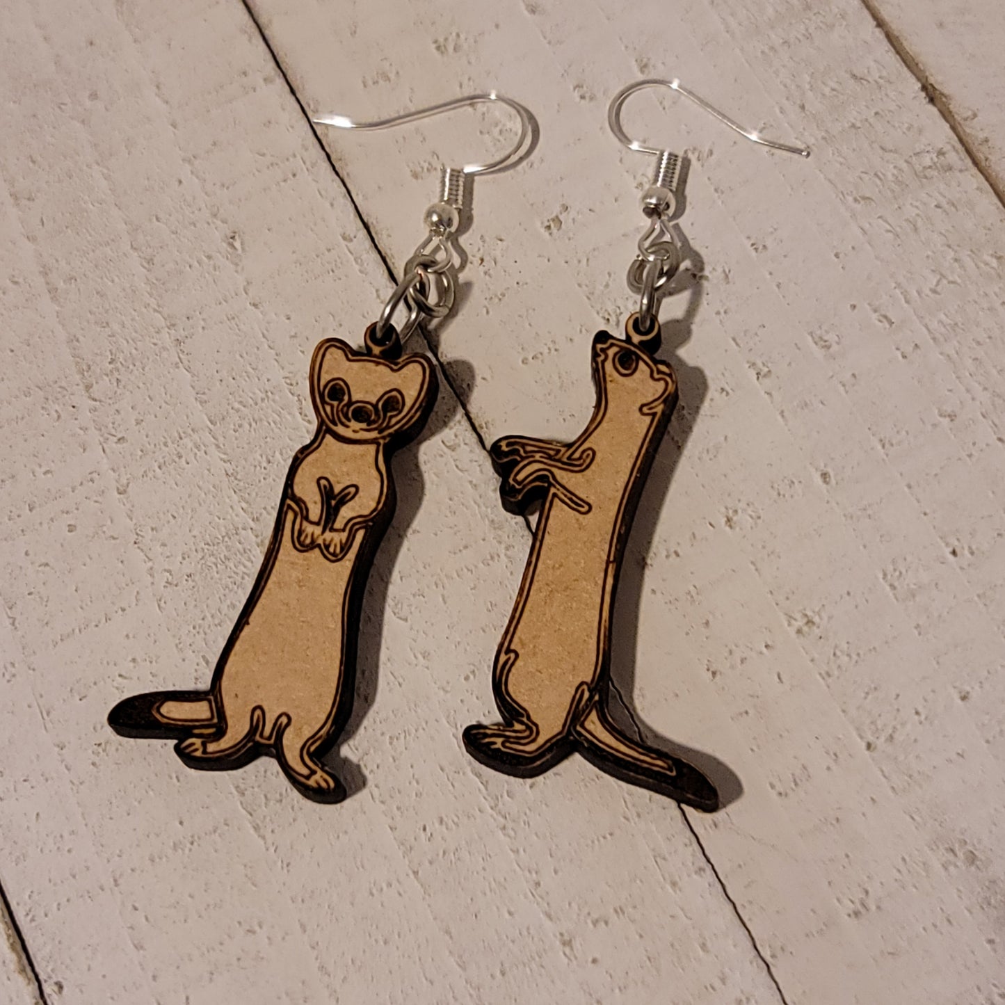 Cute Dangle Ferret Earrings