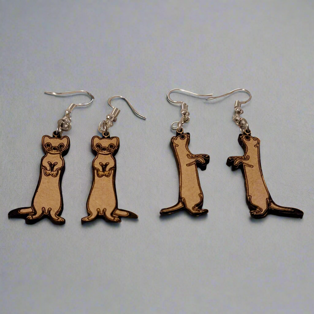 Cute Dangle Ferret Earrings