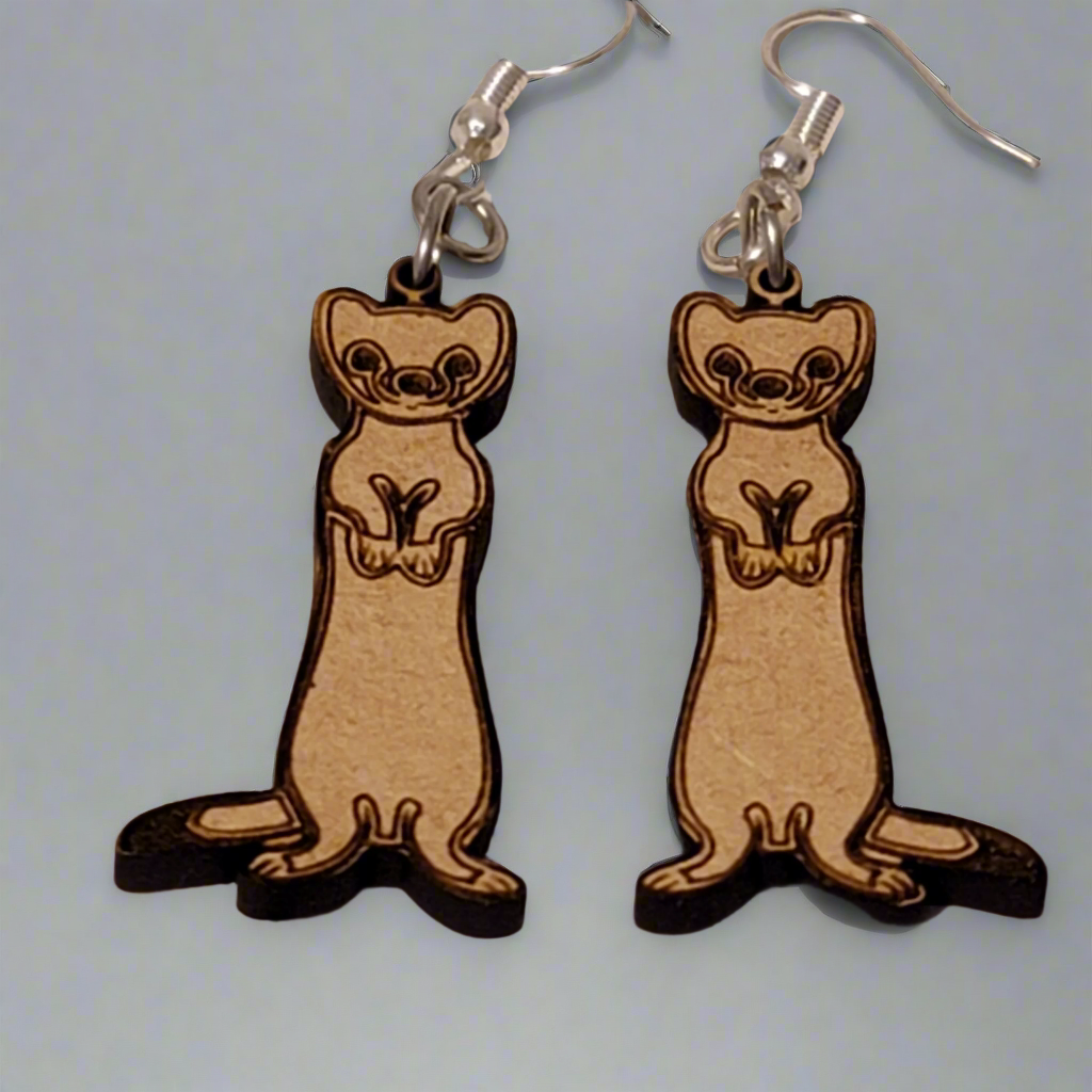 Cute Dangle Ferret Earrings