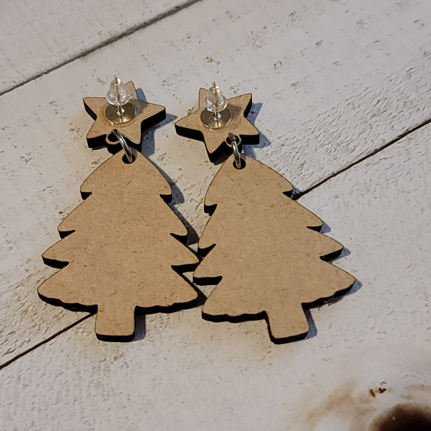 Handmade Christmas Tree Reindeer Pattern Dangle Earrings