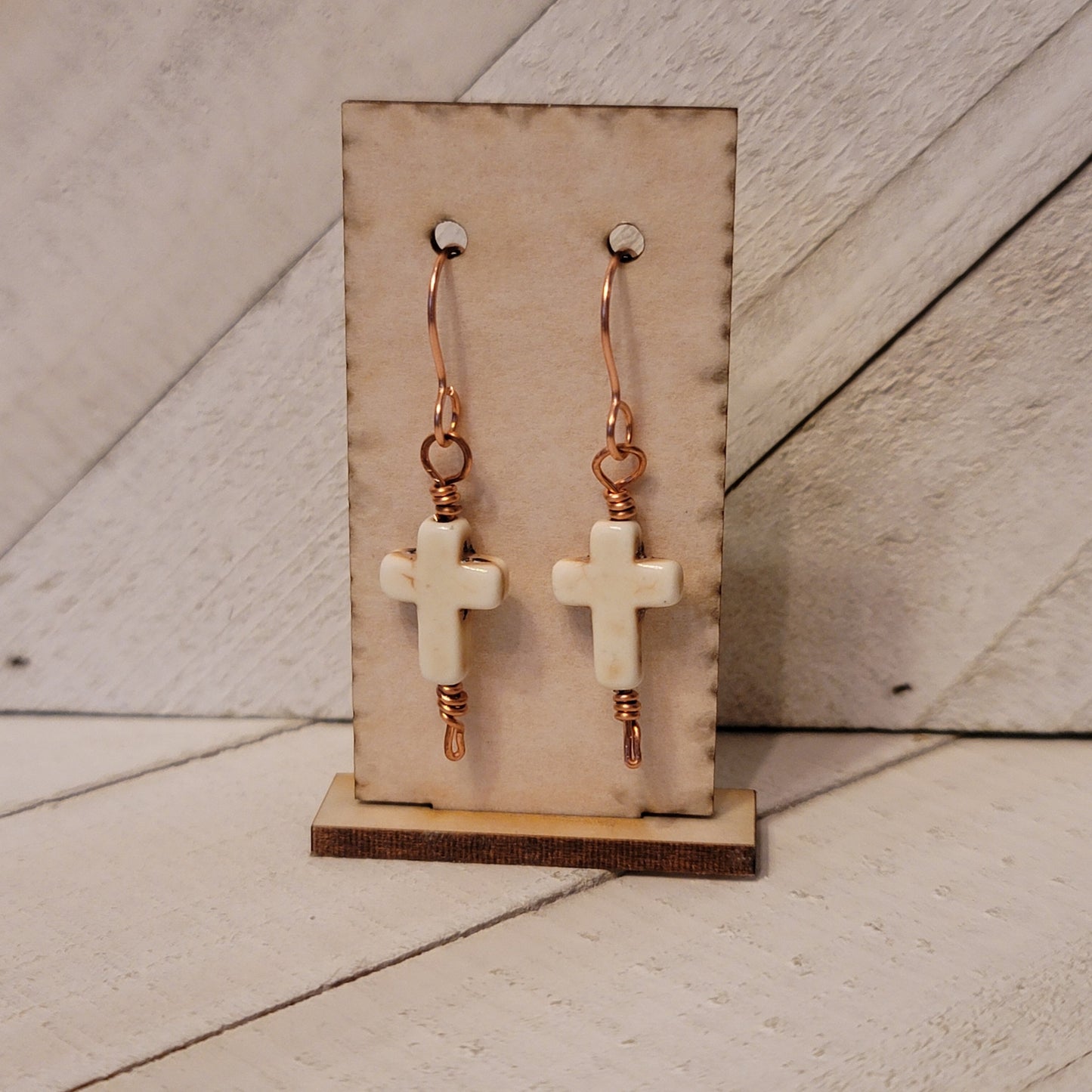 Handmade Dangle Cross Earrings