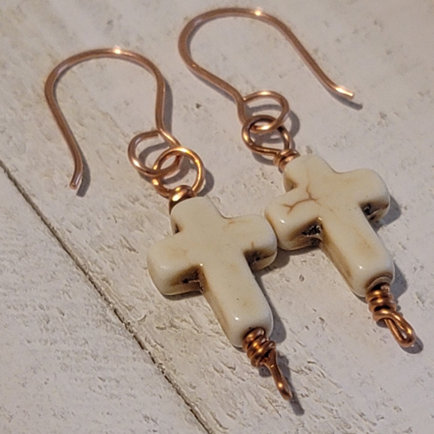 Handmade Dangle Cross Earrings