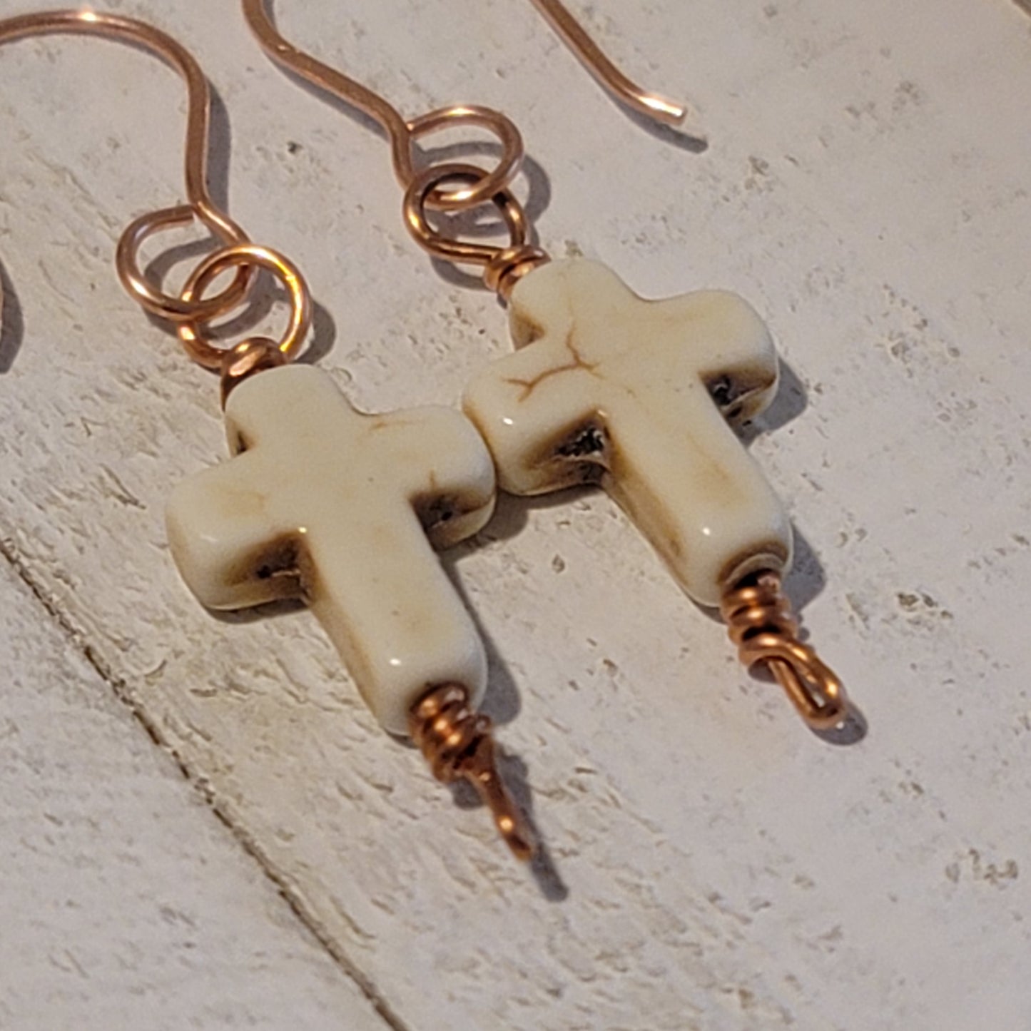 Handmade Dangle Cross Earrings