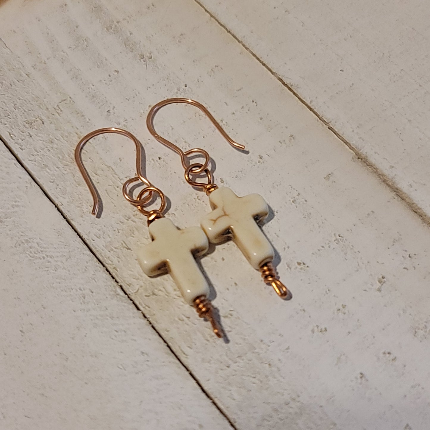 Handmade Dangle Cross Earrings